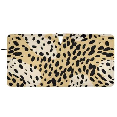 Imagem de CEBUGI Para-brisa de carro dobrável sombra de pele animal impressão de janela de carro guarda-chuva para-brisa frontal para-sol para acessórios de carro bloqueador solar refletivo de carro legal, P