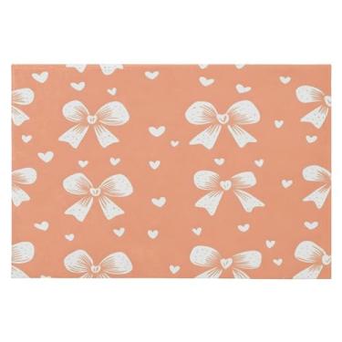 Imagem de YETTASBIN Capacho grande 61 x 91 cm - Tapete de piso macio lavável com laço branco super absorvente de baixo perfil com traseira de borracha antiderrapante para porta da frente, cozinha, quarto