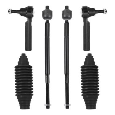 Imagem de BDFHYK Kit de terminais de haste de direção de 6 peças compatíveis com Chrysler Town & Country 2008-2010, 2 x externos-ES800403, 2 x interiores-ES80646, 2 * capa contra poeira