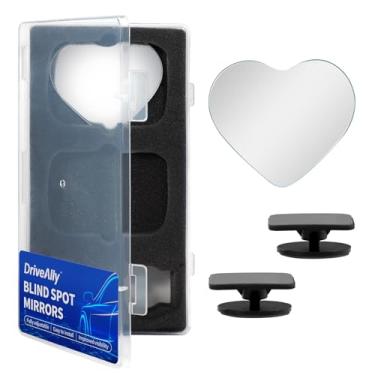 Imagem de DriveAlly 2 peças de espelho de ponto cego de carro, ângulo de vidro convexo HD sem moldura ajustável, espelho reverso auxiliar traseiro autoadesivo, espelhos laterais de ângulo amplo, acessórios