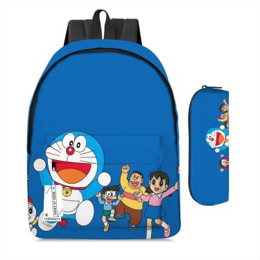 Imagem de Mochila Doraemons Cartoon Kids School Nylon, 2 unidades/conjunto