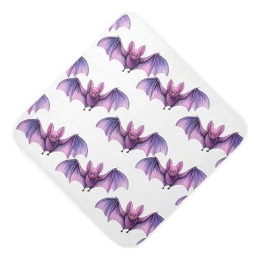 Imagem de Burbuja Toalha de banho para bebês em aquarela morcegos - Toalha com capuz de musselina macia e absorvente para recém-nascidos, 89 x 89 cm