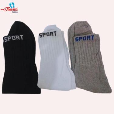 Imagem de Meias Masculina Kit 12 Pares Cano Alto Longo Sport Algodão - Loja Jund