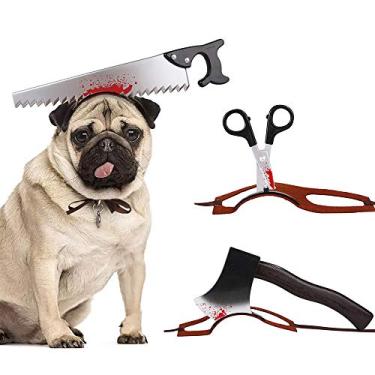 Imagem de Acessório de Cabeça para Cão Estimação Props Terror Acessórios Traje Cosplay Halloween Decoração Cachorro Design Lesão Realista Engraçado Sangrenta Horrível Roupas Festa Chamativas