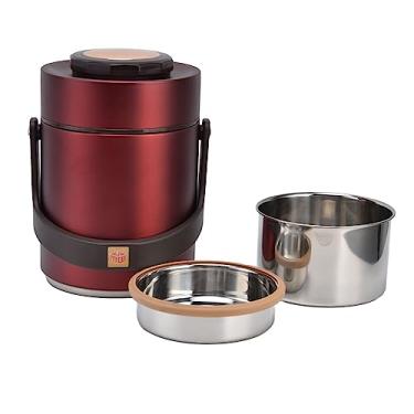 Imagem de Cryfokt Balde de Isolamento Premium de 3 Camadas, Lancheira de Aço Inoxidável para Estudantes, Trabalhadores de Escritório, Frasco de Comida Isolado Portátil para Viagens de Piquenique - 1500ml