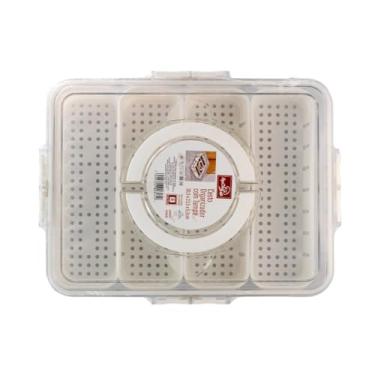 Imagem de Cesto Organizador com Tampa para Geladeira, Plástico Transparente, 30,5x23,5x6,5cm, 780g