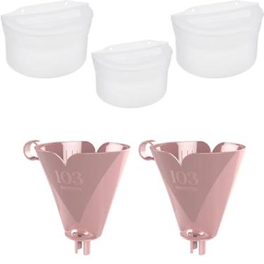 Imagem de Kit com 2 Suporte de Filtro de Café Rosa 103 + 3 Saleiro Plástico 885ml Atóxico