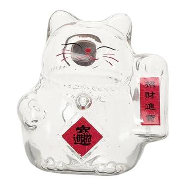 Imagem de Fenteer Cofrinho em forma de animal, escultura, estatueta, organizador de dinheiro, presente, ornamento, vidro transparente, para adultos e crianças, Vermelho