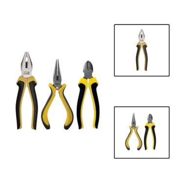 Imagem de Kit 3 Alicates Universal Bico Meia Cana Corte Diagonal