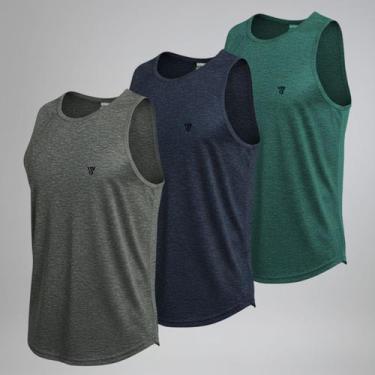 Imagem de Kit 3 Camisetas Masculinas Regata Dry Passeio e Treino - Vertsport, EG