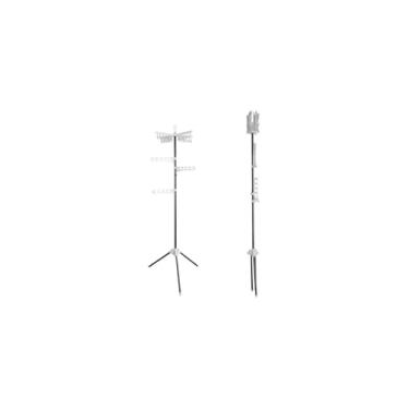 Imagem de Cabideiro Articulado com Braços Giratórios, 1,70m de Altura, Branco, Metal e Plástico, 3 Braços com Prendedores, Base Reforçada