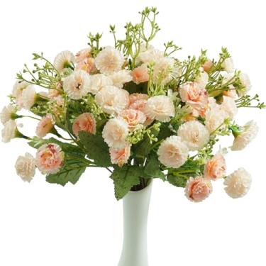Imagem de Buquê de flores artificiais para vaso, 4 pacotes de flores de seda lilás sintética, decoração de hortênsia, arranjos de flores falsas, margarida, para mesa de casamento, casa, centro de mesa, vaso