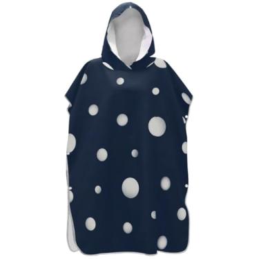 Imagem de Joisal Poncho de surfe plus size para trocador adulto toalha de banho com capuz bonito poncho azul marinho unissex adulto com capuz