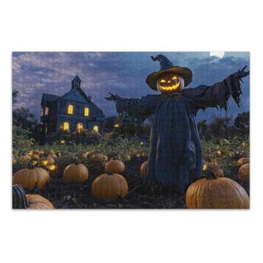 Imagem de Quebra-cabeça Pumpkin Scarecrow Halloween 1000 peças, quebra-cabeças para adultos, jogos de quebra-cabeça