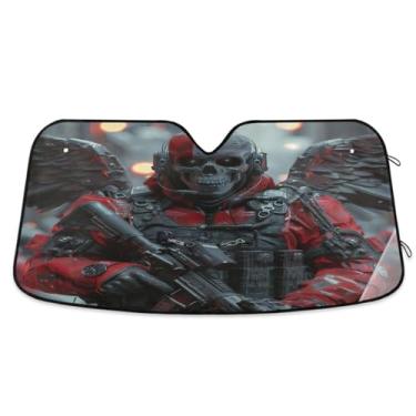 Imagem de Protetor solar de esqueleto mecânico guerreiro para para-brisa de carro persianas dianteiras mantêm o veículo fresco pequeno