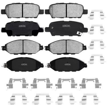 Imagem de Conjunto de pastilhas de freio a disco de cerâmica premium dianteiras traseiras adequadas para Nissan Pathfinder 2013-2019, para Murano 2015-2020, para INFINITI QX60 2014-2019, para JX35 2013, 8 peças