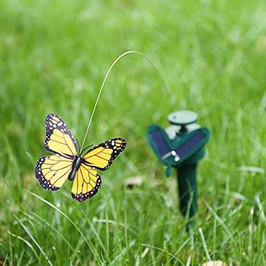 Imagem de SIWOTED Dança Movida a Energia Solar Borboletas Voadoras Cantarolando Pássaro Decoração de Jardim (Borboleta)