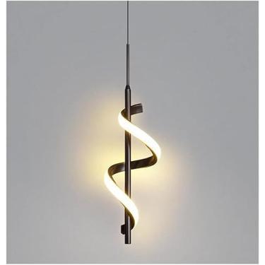 Imagem de Luminária Pendente LED Espiral, 13W, 3 Temperaturas de Cor 3000K/4500K/6000K, Bivolt, 40cm (Preto)