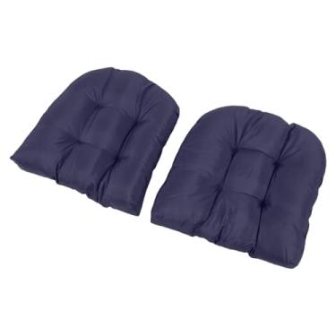 Imagem de GOWENIC Conjunto de Almofadas para Assento Externo, Almofadas Tufadas para Móveis de Pátio para sofá de Vime, Cadeiras para Todos Os Climas, 18,9 X 18,9 pol. (Azul-marinho)