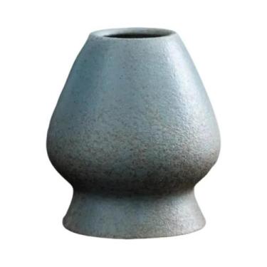 Imagem de Suporte Para Batedor De Chá Matcha De Bambu Japonês Em Cerâmica Rústic