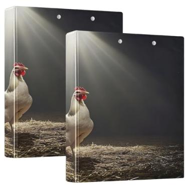 Imagem de Caderno Majestic Chicken Spotlight Black Binder, Big Binders 3 anéis, 2 pacotes de plástico com 3 argolas