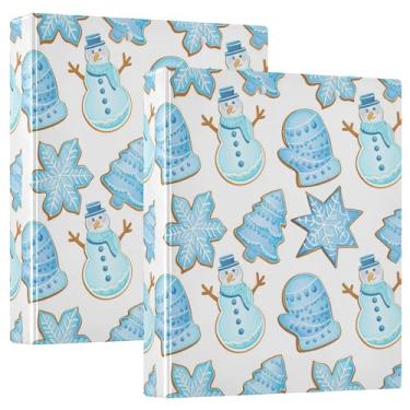 Imagem de Pastas de Natal com 3 anéis de bonecos de neve de inverno, 200 folhas, cadernos modernos, fichário planejador, 31,5 x 27 x 6 cm, pacote com 2