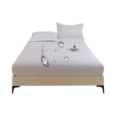 Imagem de Capa De Colchão Impermeável De Cor Sólida Com Acabamento Fosco Proteto