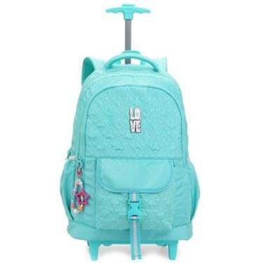Imagem de Mochila Rodas Feminina Juvenil Chaveiro Matelassê-Feminino