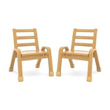 Imagem de Angeles Cadeira NaturalWood Collection de 28 cm, pacote com 2, cadeiras infantis ergonômicas empilháveis para salas de aula e escolas domésticas, assentos flexíveis para sala de aula