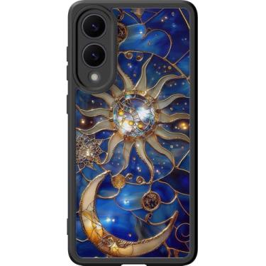 Imagem de DEENAKIN Capa fofa para Samsung Galaxy S25 Edge, capa rígida floral estética, compatível com Magsafe, capa protetora fina retrô moderna exclusiva para mulheres e meninas, mística astral