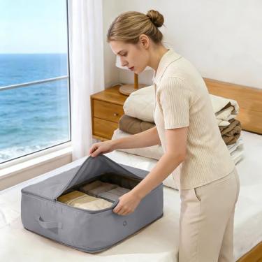 Imagem de Organizador de autocompressão que economiza espaço, organizadores de embalagem, impermeável e à prova de umidade, alta capacidade, para cobertores, roupas, edredom e edredom