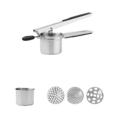 Imagem de Espremedor De Batatas Em Aço Inoxidável Com Cabo De Silicone E Chassi 