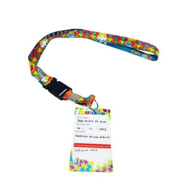 Imagem de Cordão identificação Quebra-cabeça Autistas Crachá Pendrive - Coleção 