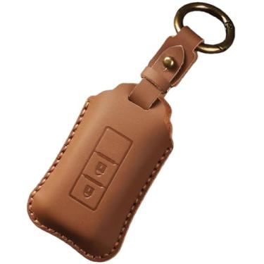 Imagem de Capa artesanal para chaveiro, compatível com Mitsubishi L200/ASX/Outlander/Eclipse Cross/Pajero Sport/Lancer, acessórios para chaveiro(Brown A)
