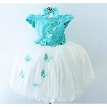 Imagem de Vestido De Festa Infantil  Tifanny borboleta Luxo eTiara - Pingo De Ge