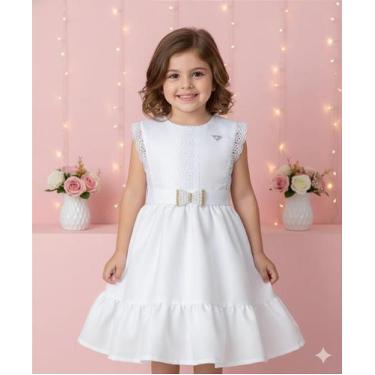 Imagem de Vestido Infantil Branco para Ano Novo e Festas - Valeria, 12, Branco