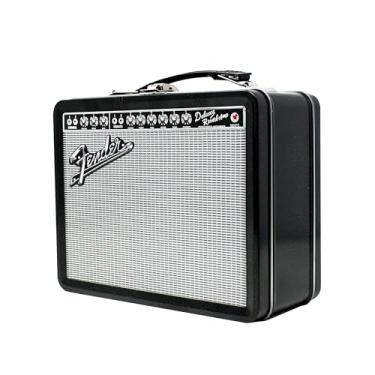 Imagem de P Pluginz Lancheira De Lata Para Amplificador Fender - Alça Plástico E Tampa Frontal Em Relevo Produtos Oficialmente Licenciados