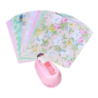 Imagem de Fancyes Perfurador de Papel Decorativo com 24 Folhas de Papel Estampado para Scrapbooking e Criação de Cartões, Rosa