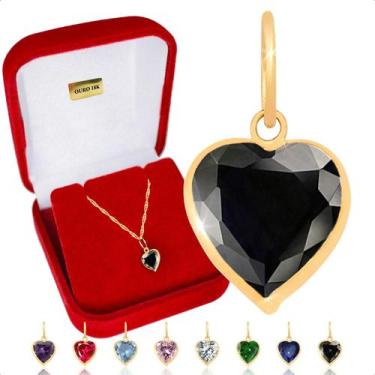 Imagem de Pingente Coração 6mm Ouro 18k 750 - Sofistgold Joias, Negro