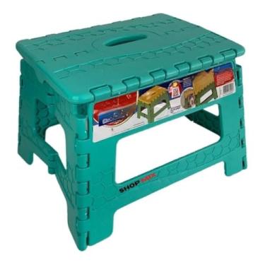 Imagem de Banqueta Dobrável Colorida Grande e Pequena100kg Pesca, Camping, praia, piquenique(PEQUENA VERDE)