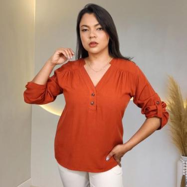 Imagem de Blusa Camisa Feminina Social Botões Manga 3/4 Formal Laura - Dama K Mo