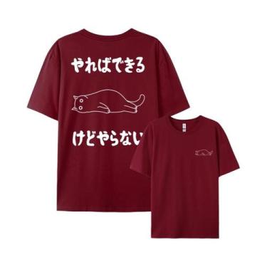 Imagem de Camiseta Masculina De Verão Hip Hop Em Algodão, Manga Curta, Gola Redo