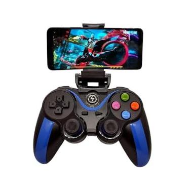 Imagem de Controle Gamer G7 V1 Sem Fio Bluetooth para Celulares, Tablets, PS3, PS4, PC e Smart TVs com Bateria de Longa Duração, Azul