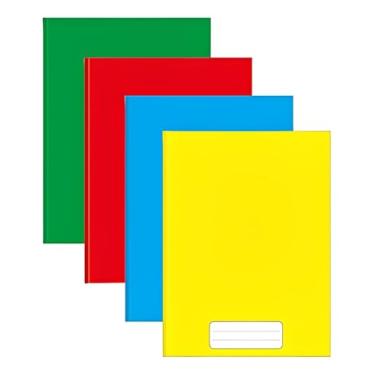Imagem de Kit 4 Cadernos Brochura Escolar Grande Capa Dura 48 Folhas