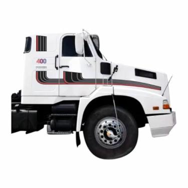 Imagem de Adesivo Faixa Lateral Compatível Com Caminhão Power 400 1989 Preto Adesivo Laminado