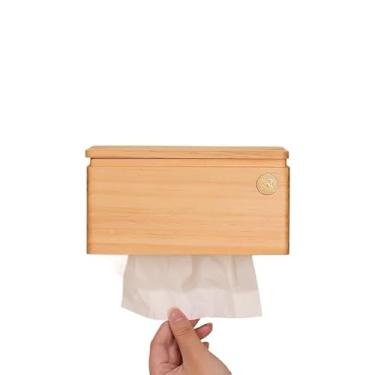 Imagem de KHUTRW3D Suporte de caixa de lenços de parede moderno, suporte de caixa de lenços sem perfuração, organizador de guardanapos para lenços, saco de lixo, luvas de mesa
