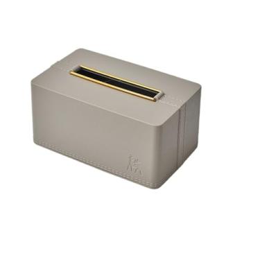 Imagem de Porta-lenços de papel prático criativo retangular dispensador facial de guardanapo de plástico para banheiro cozinha quarto organizador de sala de estar (cinza)