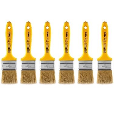 Imagem de Pincel Atlas, Trincha Média, Cerdas Sintética, 2"- 6 Unidades