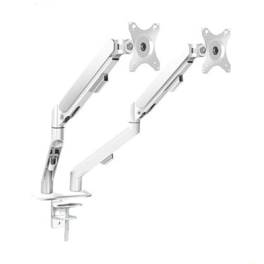 Imagem de Suporte de monitor duplo para a maioria das telas de 17 a 30 polegadas, cada braço comporta no máximo 9 kg, braço de montagem de mesa para monitor duplo com acessórios de mesa ajustáveis em altura
