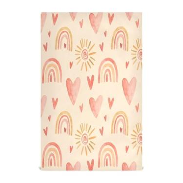 Imagem de Wassud Toalhas de prato de cozinha Rainbows Sunburst 1 pacote de panos de prato macios com laço para pendurar toalha de mão super absorvente de secagem rápida toalhas de chá de mesa decorativas 71 x